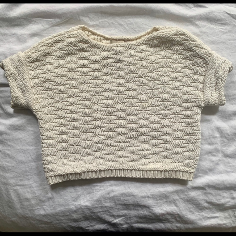 ANN TAYLOR LOFT - Cropped Cream Sweater